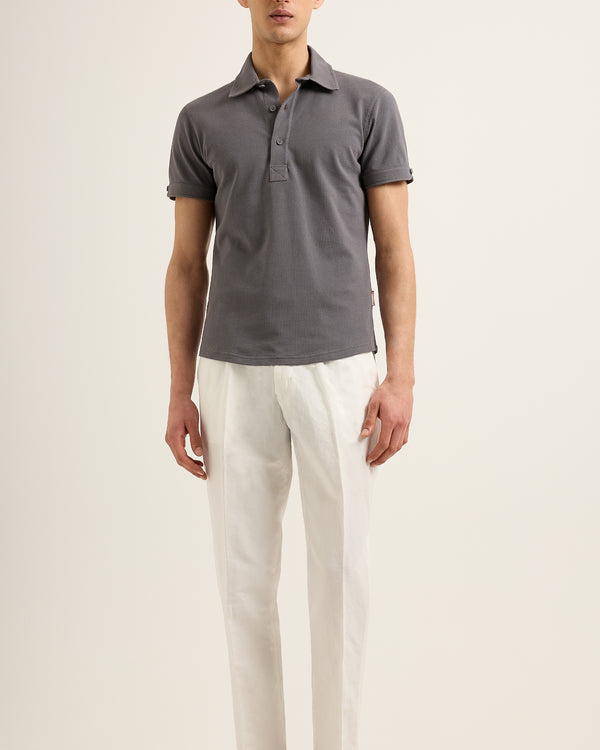 Orlebar Brown Orlebar Brown | Men's Tailored Fit Pique Polo Shirt In Storm Grey – ORLEBAR BROWN