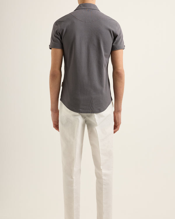 Orlebar Brown Orlebar Brown | Men's Tailored Fit Pique Polo Shirt In Storm Grey – ORLEBAR BROWN