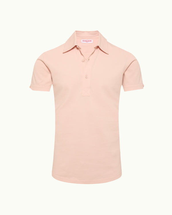 orlebar brown Orlebar Brown | Men's Tailored Fit Pique Polo Shirt In Pink Sand – ORLEBAR BROWN