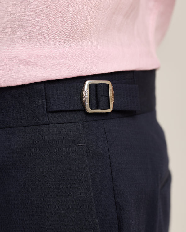 Orlebar Brown Orlebar Brown | Men's Tailored Fit Seersucker Shorts In Night Iris Blue – ORLEBAR BROWN