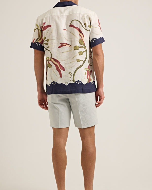 Orlebar Brown Orlebar Brown | Men's Tailored Fit Seersucker Shorts In Wave Blue/White Sand Stripe – ORLEBAR BROWN