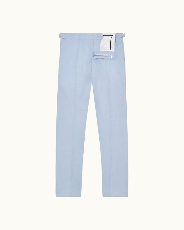 orlebar brown Orlebar Brown | Men's Tailored Fit Smart Italian Linen Trousers in Springwater Blue – ORLEBAR BROWN orlebar brown Orlebar Brown | Men's Tailored Fit Smart Italian Linen Trousers in Springwater Blue – ORLEBAR BROWN