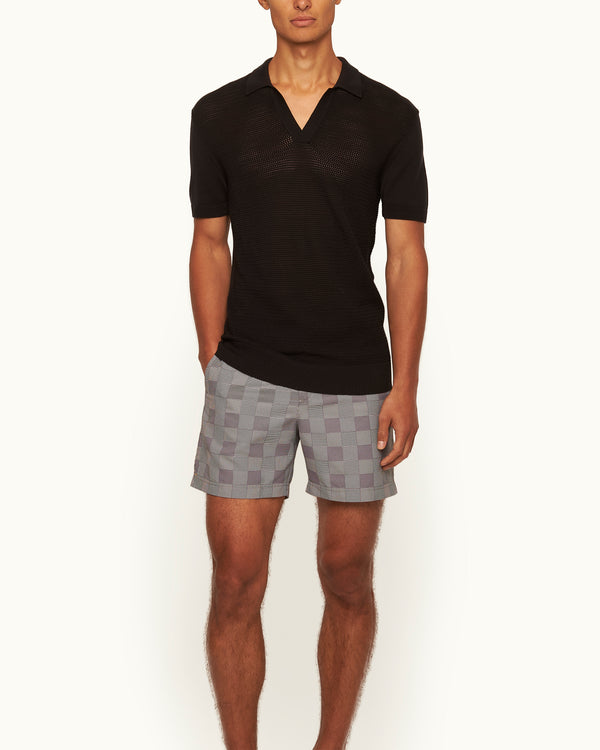 Orlebar Brown Orlebar Brown | Men's Tailored Fit Tie Stitch Polo Shirt In Black | 007 Gold Collection – ORLEBAR BROWN