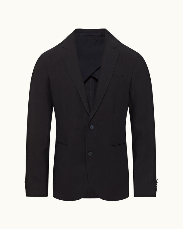 orlebar brown Orlebar Brown | Men's Tailored Fit Unstructured Two-Button Linen Blazer in Dark Navy – ORLEBAR BROWN