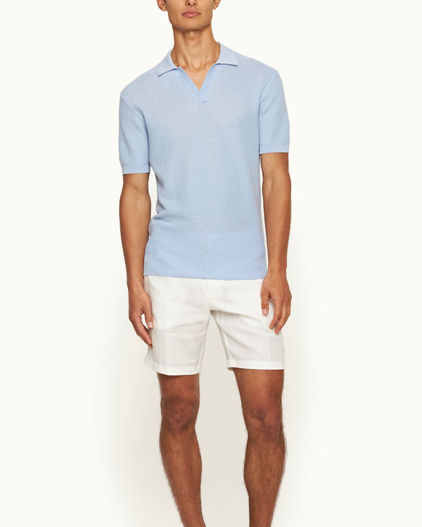 Orlebar Brown Orlebar Brown | Men's Tailored Fit Washed Italian Linen Shorts In White Sand – ORLEBAR BROWN