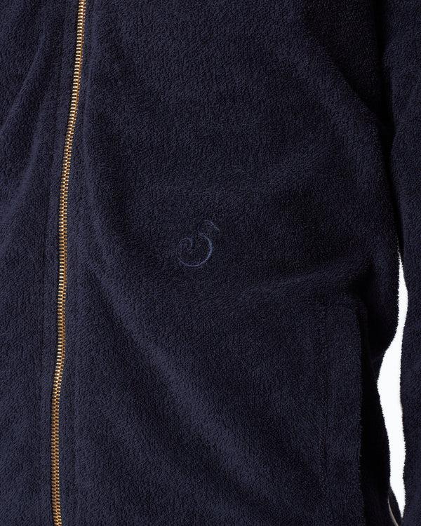 Orlebar Brown Orlebar Brown | Men's Zip-Thru Scaramanga Towelling Sweatshirt In Dark Blue | 007 Gold Collection – ORLEBAR BROWN