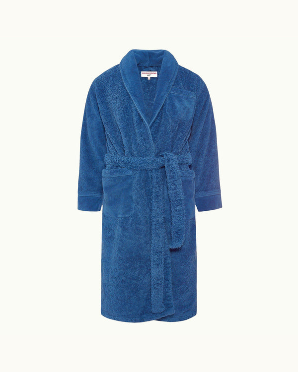 orlebar brown Orlebar Brown | Mid Blue 007 Dr. No Towelling Bath Robe – ORLEBAR BROWN