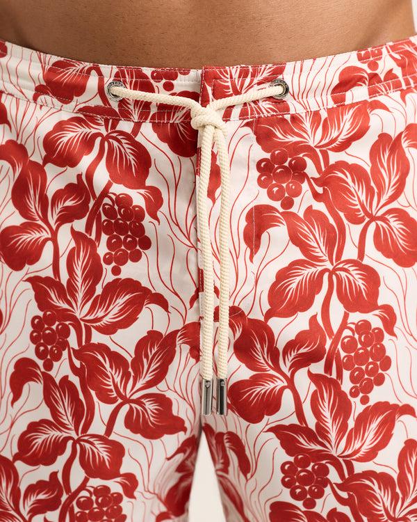 Orlebar Brown Orlebar Brown| Mid-Length Drawcord Swim Shorts With Exclusive Petralis Print In Summer Red – ORLEBAR BROWN