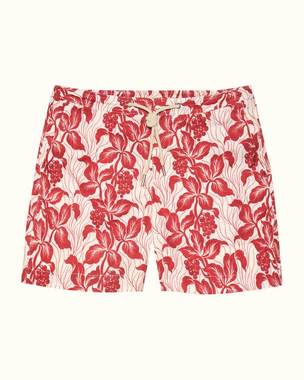 orlebar brown Orlebar Brown| Mid-Length Drawcord Swim Shorts With Exclusive Petralis Print In Summer Red – ORLEBAR BROWN