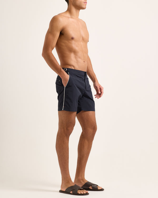 Orlebar Brown Orlebar Brown| Mid-Length Swim Shorts With Contrast Seam Piping In Night Iris – ORLEBAR BROWN