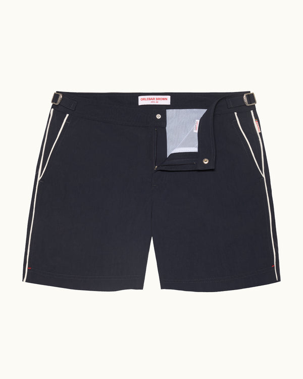 orlebar brown Orlebar Brown| Mid-Length Swim Shorts With Contrast Seam Piping In Night Iris – ORLEBAR BROWN