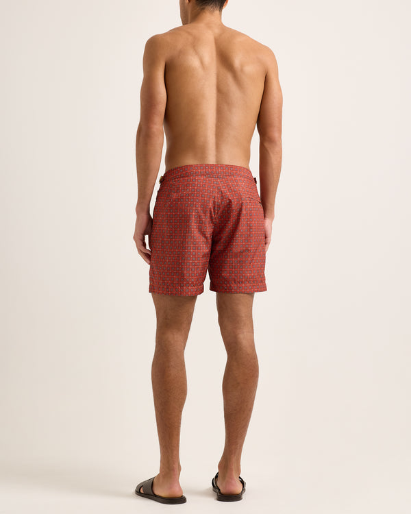 Orlebar Brown Orlebar Brown | Mid-Length Swim Shorts With Exclusive Solstice Print In Summer Red – ORLEBAR BROWN