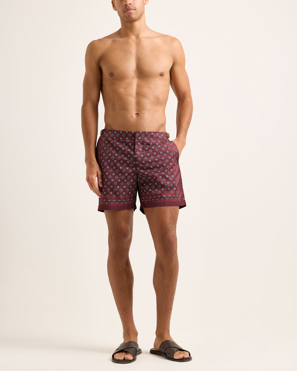 Orlebar Brown Orlebar Brown| Mid-Length Swim Shorts With Exclusive Luminis Print In Damson – ORLEBAR BROWN