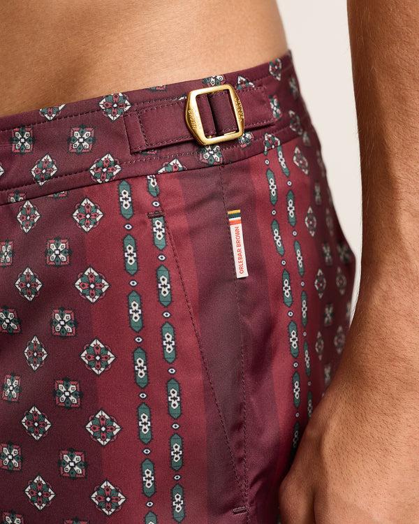 Orlebar Brown Orlebar Brown| Mid-Length Swim Shorts With Exclusive Luminis Print In Damson – ORLEBAR BROWN