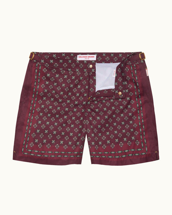 orlebar brown Orlebar Brown| Mid-Length Swim Shorts With Exclusive Luminis Print In Damson – ORLEBAR BROWN