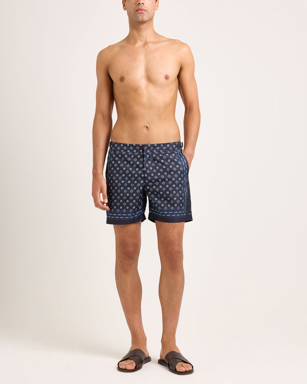 Orlebar Brown Orlebar Brown | Mid-Length Swim Shorts With Exclusive Luminis Print In Night Iris – ORLEBAR BROWN