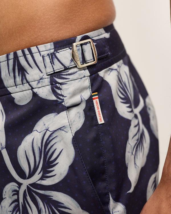 Orlebar Brown Orlebar Brown| Mid-Length Swim Shorts With Exclusive Petralis Print In Night Iris – ORLEBAR BROWN