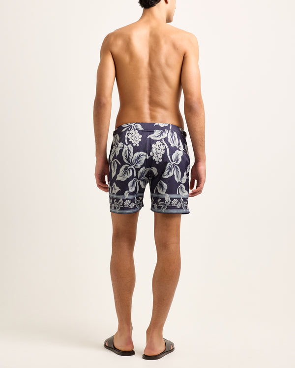 Orlebar Brown Orlebar Brown| Mid-Length Swim Shorts With Exclusive Petralis Print In Night Iris – ORLEBAR BROWN