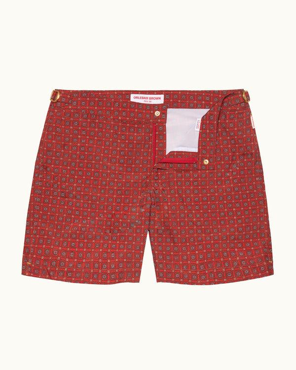 orlebar brown Orlebar Brown | Mid-Length Swim Shorts With Exclusive Solstice Print In Summer Red – ORLEBAR BROWN