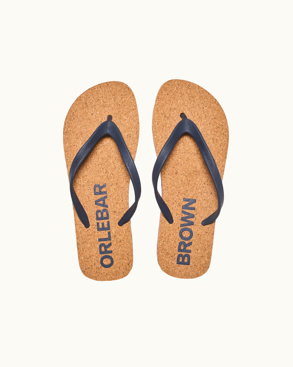 Orlebar Brown Orlebar Brown | Navy O.B Stripe Cork Flip Flops – ORLEBAR BROWN