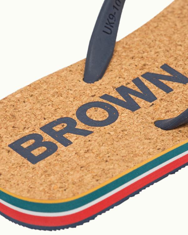 Orlebar Brown Orlebar Brown | Navy O.B Stripe Cork Flip Flops – ORLEBAR BROWN