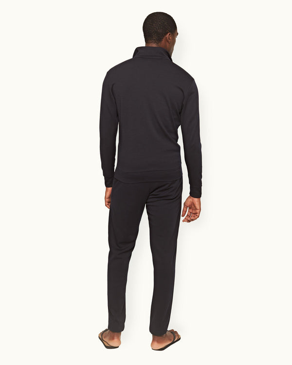 Orlebar Brown Orlebar Brown | Night Iris Classic Fit Half-Zip Funnel Neck Merino Sweatshirt – ORLEBAR BROWN