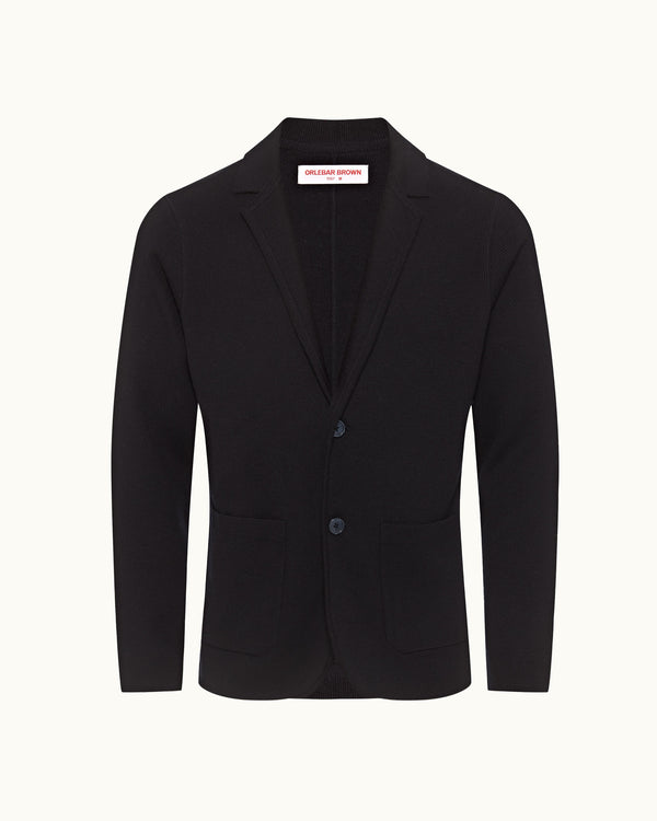 orlebar brown Orlebar Brown| Night Iris Tailored Fit Merino Knitted Blazer – ORLEBAR BROWN