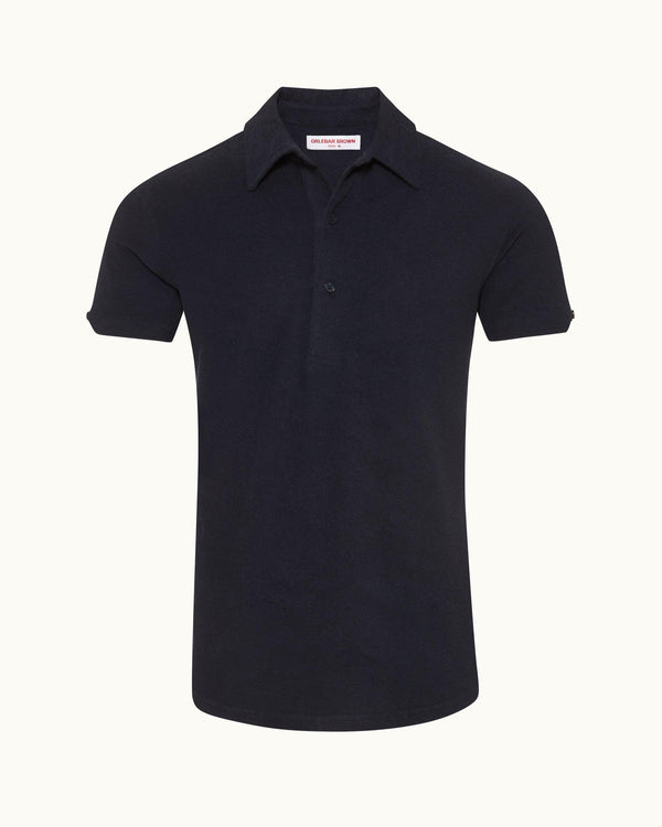 orlebar brown Orlebar Brown | Night Iris Tailored Fit Organic Cotton Towelling Polo Shirt – ORLEBAR BROWN