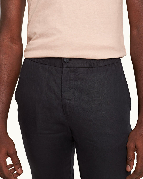 Orlebar Brown Orlebar Brown | Night Iris Tailored Fit Washed Linen Trousers – ORLEBAR BROWN