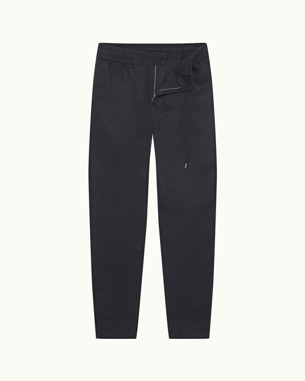 orlebar brown Orlebar Brown | Night Iris Tailored Fit Washed Linen Trousers – ORLEBAR BROWN