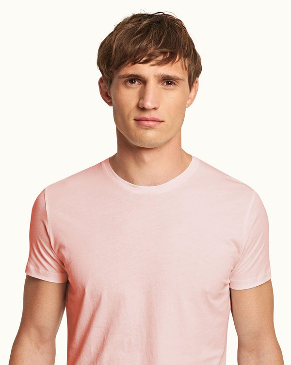 Orlebar Brown Orlebar Brown Ob-T Tailored Fit Crew Neck Cotton T-Shirt In Pink Sand – ORLEBAR BROWN