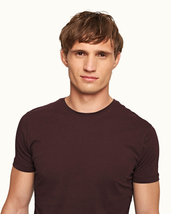 Orlebar Brown Orlebar Brown Ob-T Tailored Fit Crew Neck Cotton T-Shirt In Damson – ORLEBAR BROWN