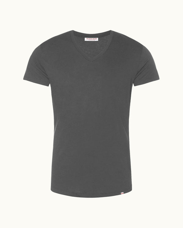 orlebar brown Orlebar Brown Ob-V Tailored Fit V-Neck T-Shirt In Storm Grey – ORLEBAR BROWN