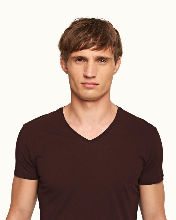 Orlebar Brown Orlebar Brown Ob-V Tailored Fit V-Neck T-Shirt In Damson – ORLEBAR BROWN
