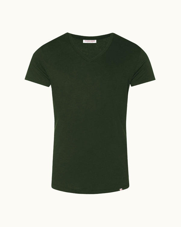 orlebar brown Orlebar Brown Ob-V Tailored Fit V-Neck T-Shirt in Amazonian Green – ORLEBAR BROWN