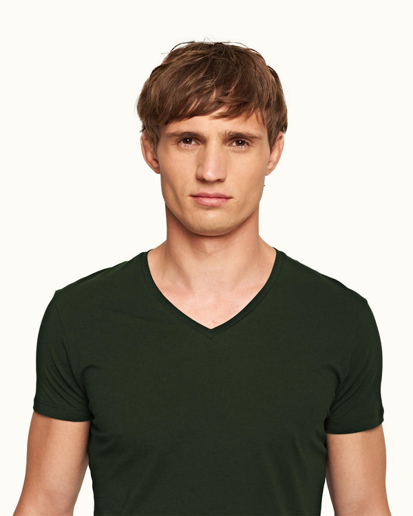 Orlebar Brown Orlebar Brown Ob-V Tailored Fit V-Neck T-Shirt In Amazonian Green – ORLEBAR BROWN