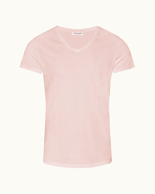 orlebar brown Orlebar Brown Ob-V Tailored Fit V-Neck T-Shirt In Pink Sand – ORLEBAR BROWN