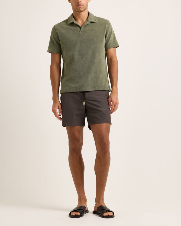Orlebar Brown Orlebar Brown| Relaxed Fit Cotton Towelling Resort Polo Shirt In Herbal Green – ORLEBAR BROWN