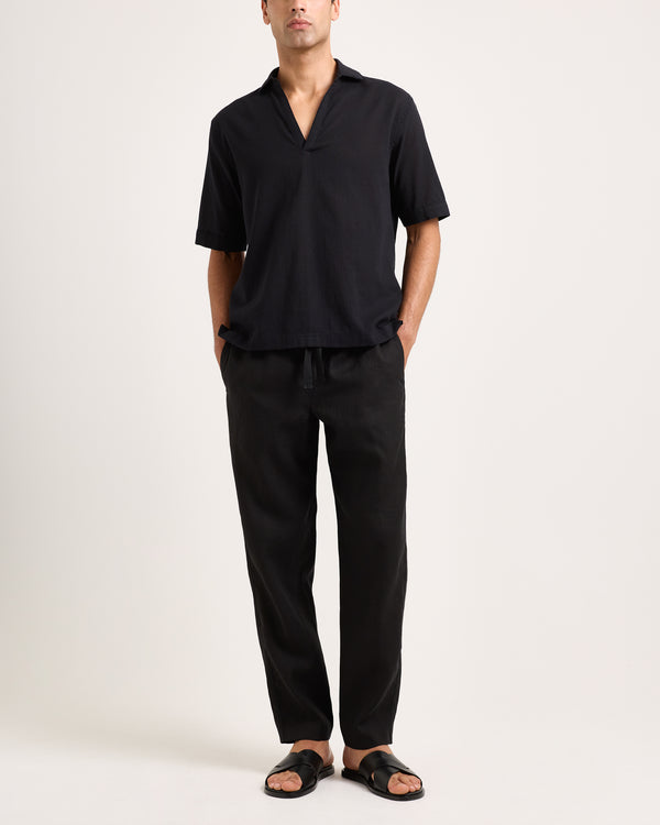 Orlebar Brown Orlebar Brown | Relaxed Fit Linen Trouser In Black – ORLEBAR BROWN