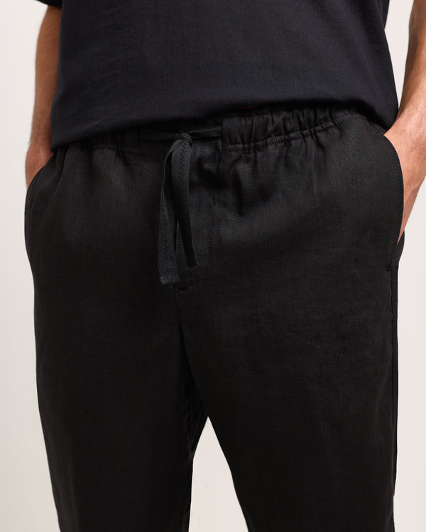 Orlebar Brown Orlebar Brown | Relaxed Fit Linen Trouser In Black – ORLEBAR BROWN