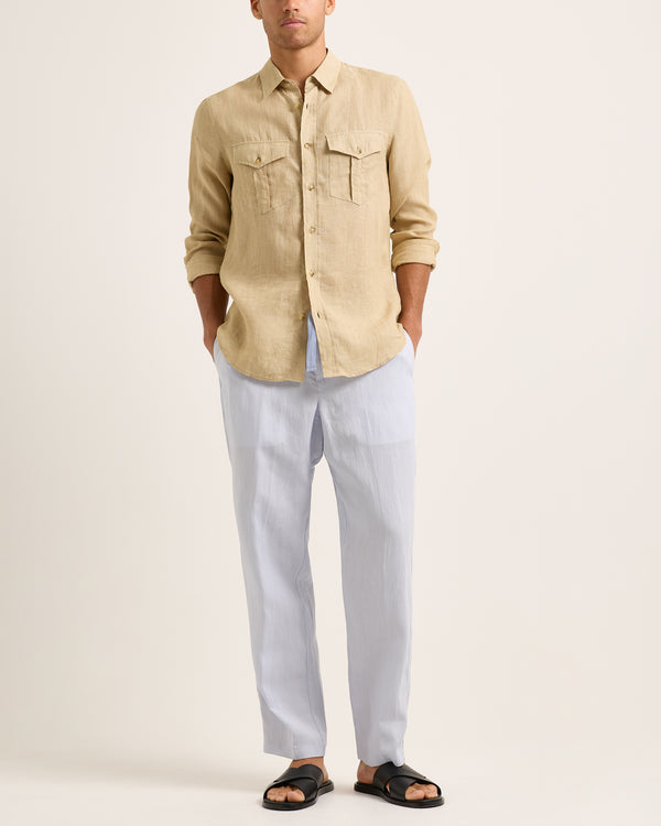 Orlebar Brown Orlebar Brown | Relaxed Fit Linen Trouser In Surfside Blue – ORLEBAR BROWN