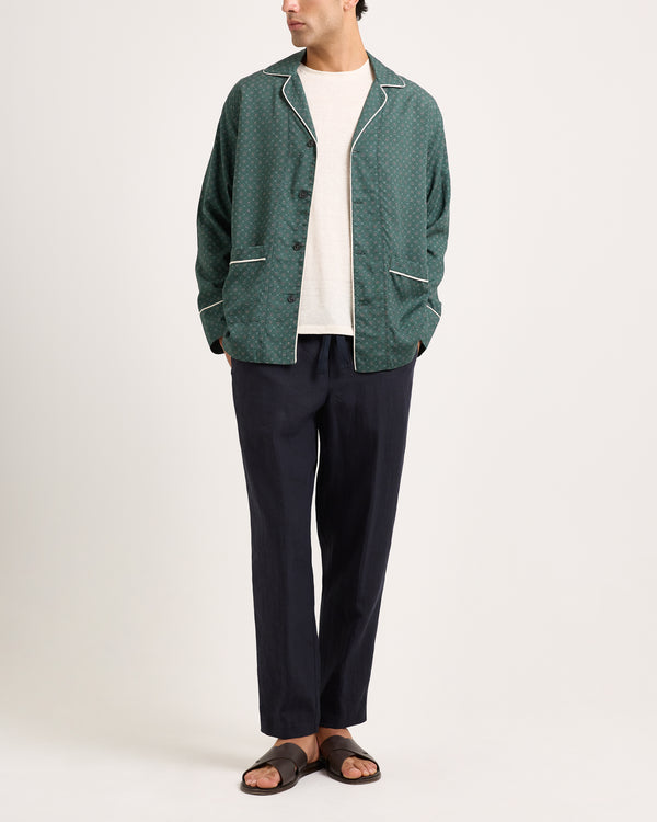 Orlebar Brown Orlebar Brown | Relaxed Fit Long-sleeve Button-through Resort Overshirt In Tarragon Green – ORLEBAR BROWN