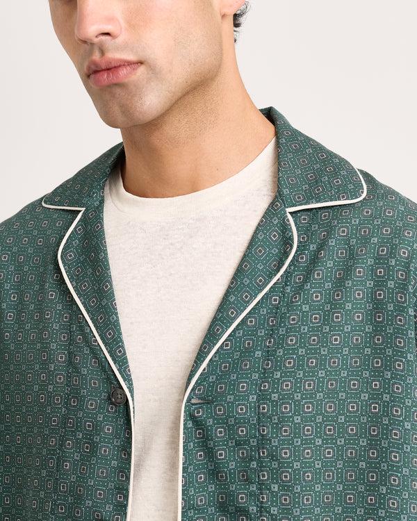 Orlebar Brown Orlebar Brown | Relaxed Fit Long-sleeve Button-through Resort Overshirt In Tarragon Green – ORLEBAR BROWN