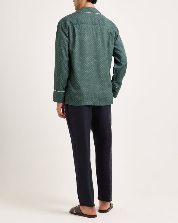 Orlebar Brown Orlebar Brown | Relaxed Fit Long-sleeve Button-through Resort Overshirt In Tarragon Green – ORLEBAR BROWN