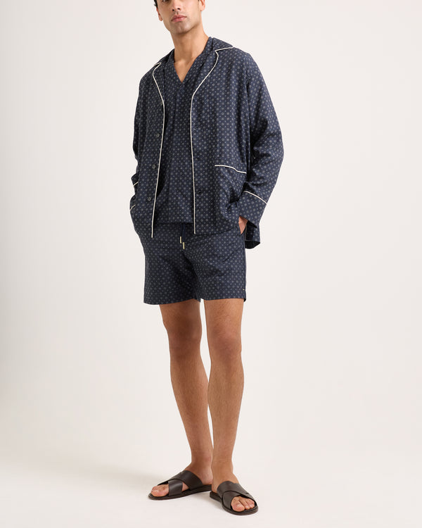 Orlebar Brown Orlebar Brown | Relaxed Fit Long-sleeve Button-through Resort Overshirt In Night Iris – ORLEBAR BROWN