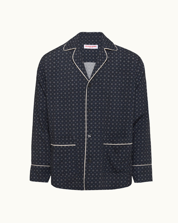 orlebar brown Orlebar Brown | Relaxed fit long-sleeve button-through resort overshirt In Night Iris – ORLEBAR BROWN