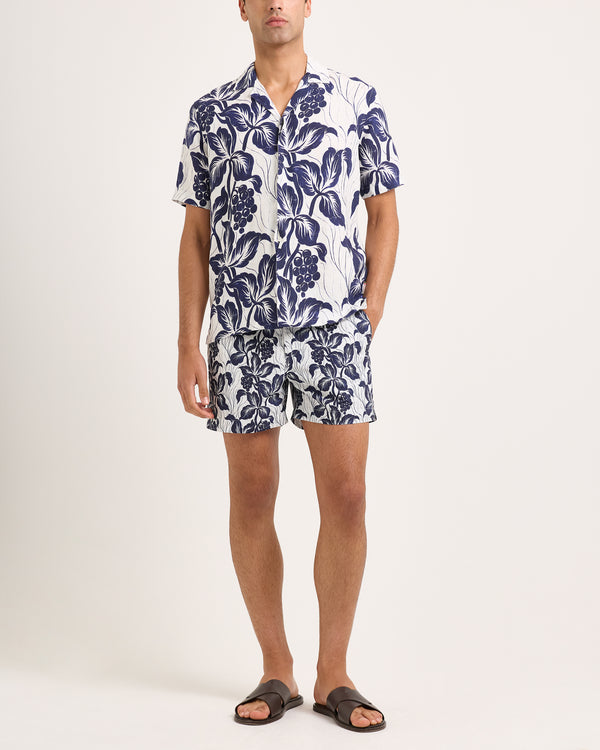 Orlebar Brown Orlebar Brown | Relaxed Fit Short-sleeve 100% Linen Resort Shirt In Night Iris – ORLEBAR BROWN