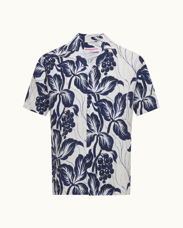 orlebar brown Orlebar Brown | Relaxed fit short-sleeve 100% Linen Resort Shirt In Night Iris – ORLEBAR BROWN