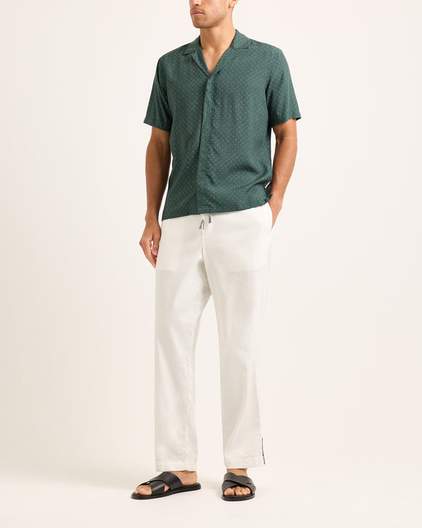Orlebar Brown Orlebar Brown | Relaxed Fit Short-sleeve 100% Lyocell Resort Shirt In Tarragon Green – ORLEBAR BROWN