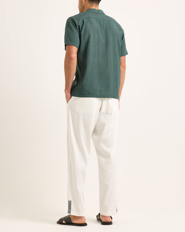 Orlebar Brown Orlebar Brown | Relaxed Fit Short-sleeve 100% Lyocell Resort Shirt In Tarragon Green – ORLEBAR BROWN